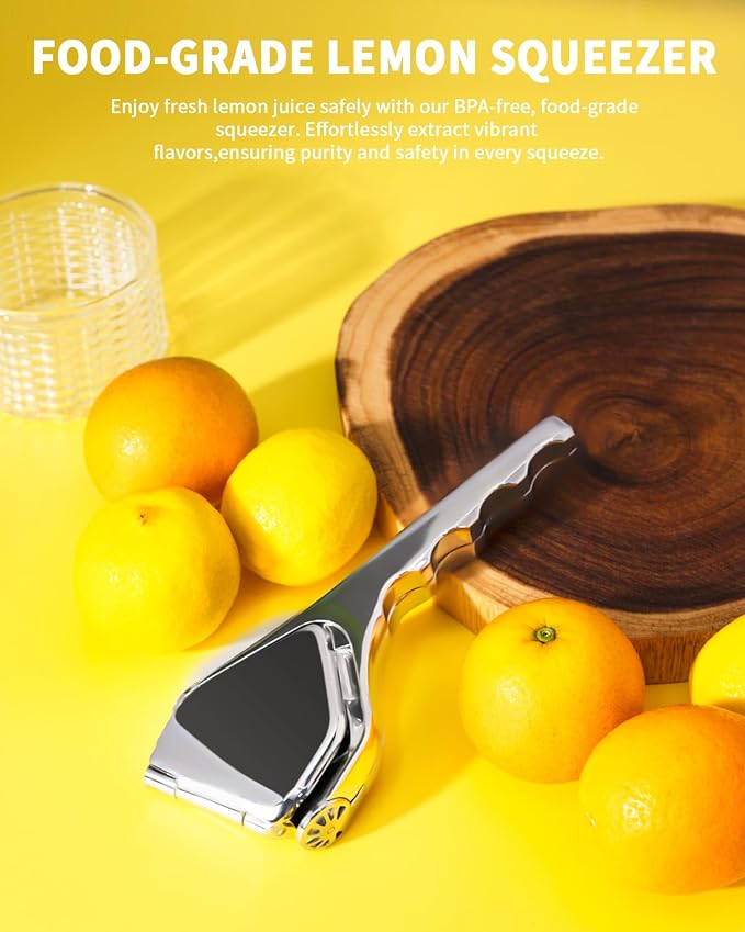 Lemon Squeezer, Stainless Steel Lemon Juicer, Manual Juicer | Manual Juicer for Lemon Citrus Lime Orange, Handheld citrus Squeezer, Heavy Duty, Exprimidor De Limones