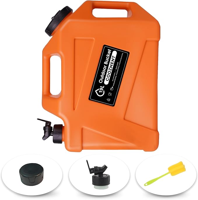 COOZMENT 3.2 Gallon/5 Gallon Water Containers with Spigot, BPA Free Water Jug, Military Green Water Tank, Multifunction Water Storage Containers for Camping Outdoor Hiking,Emergency Storage