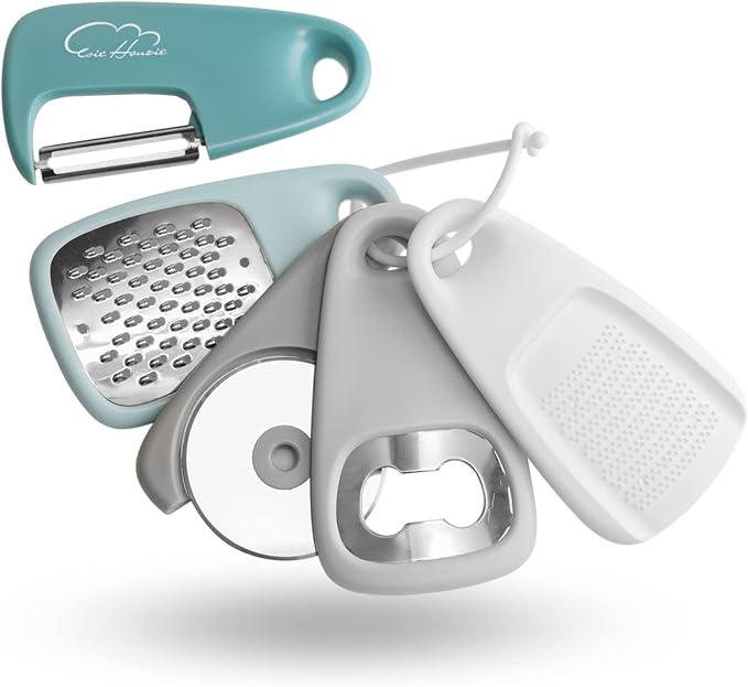 Kitchen Gadgets Set, Stackable for Saving Space, Blue, 5 Pieces | Durable Cooking Tools, Space Saving for Small Kitchen, Accessories for RV Camper Inside, Dishwasher Safe