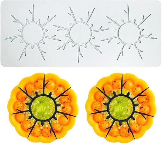 Hollow Leaf Silicone Mold Chocolate Candy 3D Hollow Leaf Candy Mold Food Cooking Meals Decorations Fondant Mold Polymer Clay Molds (Sun S_10.08x4.12x0.12inch)