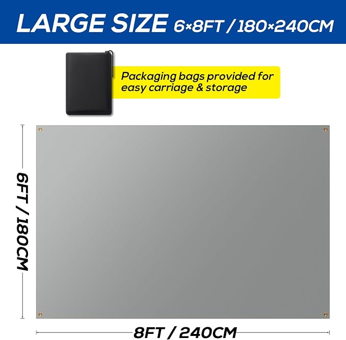 PAWBOSE 6x8ft Welding Blanket, Silicone Coated Fiberglass Fire Blanket for Welding & Cutting - Heavy Duty Fireproof Protection with Storage/Carry Bag for Indoor & Outdoor Use