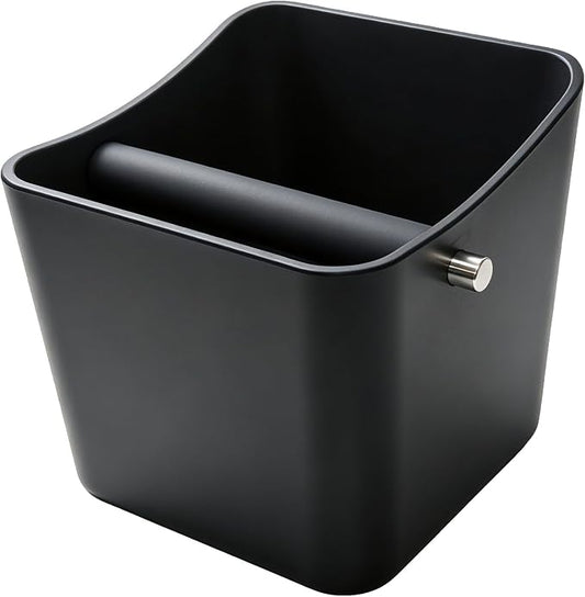 Espresso knock box,Coffee grounds pucks knock box,Coffee Knock Box with Removable Knock Bar and Non-Slip Rubber Base,Shock-Absorbent Durable Espresso Accessories (Black)