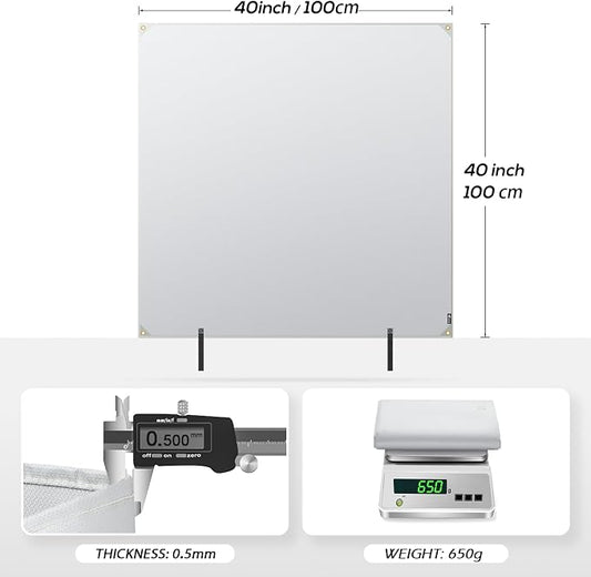 FLASLD Fireproof Lithium Battery Cover 40×40 inch, Fastest & Simplest Way to Isolate and Extinguish Small Fires, Fire Blanket for E-Scooter and E-Bike Grey