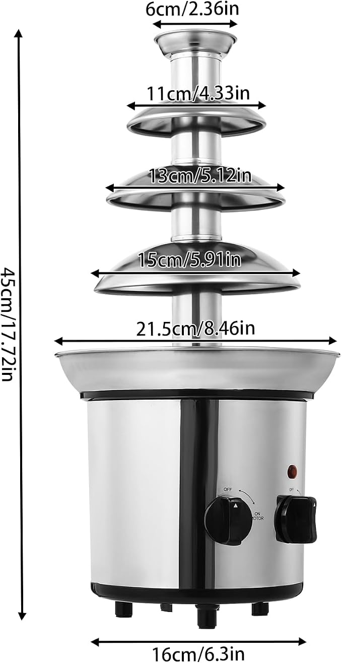 Chocolate Fountain Machine, Electric Chocolate Melting Fountain Machine, 4 Tier Chocolate Fountain Machine
