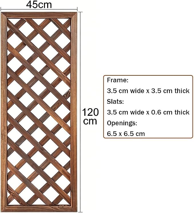 Zfmnoyev Outside Wooden Decorative Fences, Courtyard Edge Fence Board, Decorative Garden Trellis for Climbing Plants, Standing Decorative Privacy Fence Panels for Deck Patio Balcony(45x120cm)