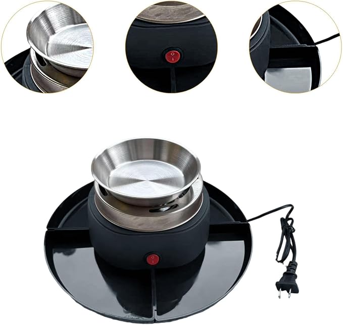 Electric Flameless Roaster with 4 Detachable Trays Marshmallow Roaster Kit for Indoor Holiday Wedding Parties- Black