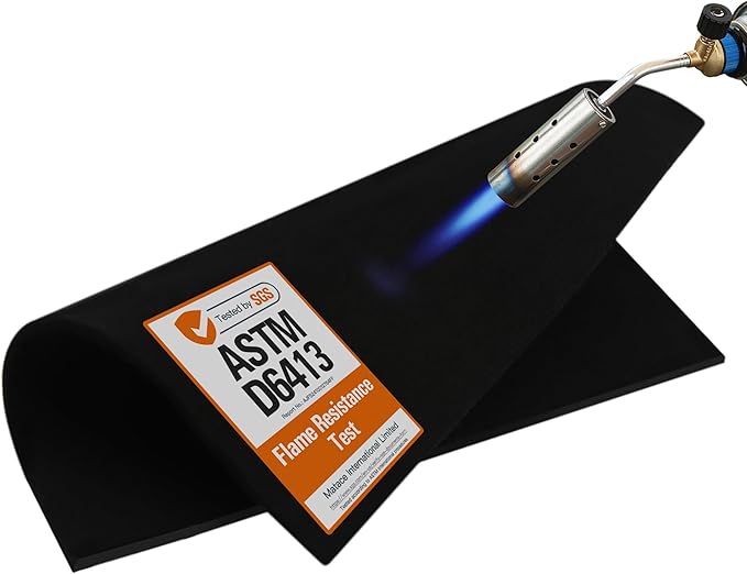 Matace Welding Blanket Fireproof Carbon Felt Soldering Mat & Pad, 5mm Flame Retardant Fabric, Heat Shield for Brazing, Stove Wick, Automotive Repair, HVAC Plumbing - 12x14 Inch, 2 Pack, Black