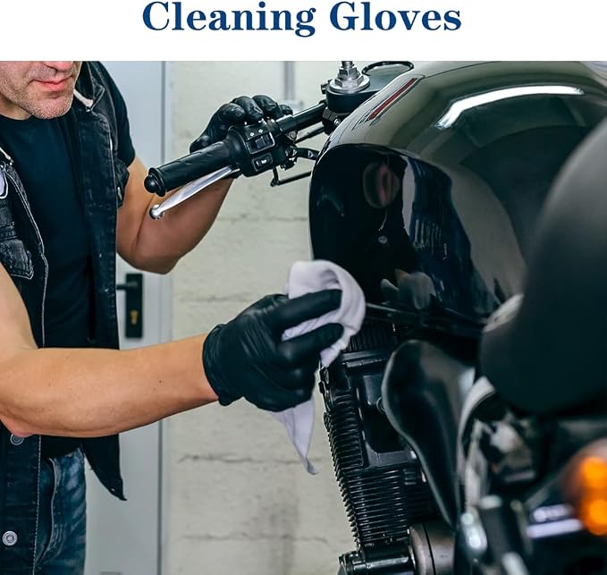 YKANG Black Disposable Nitrile Gloves,Latex Free Disposable Gloves 100 PCS,Food Safe Food Prep Cooking Gloves