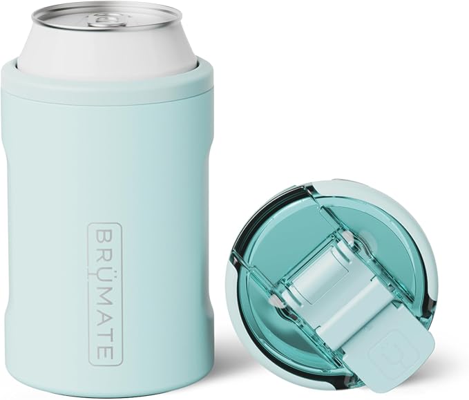 BrüMate Hopsulator Duo 2-in-1 Can Cooler Insulated for Cans + 100% Leak Proof Tumbler with Lid | Can Insulated for Hard Seltzer, Beer, Soda and Energy Drinks