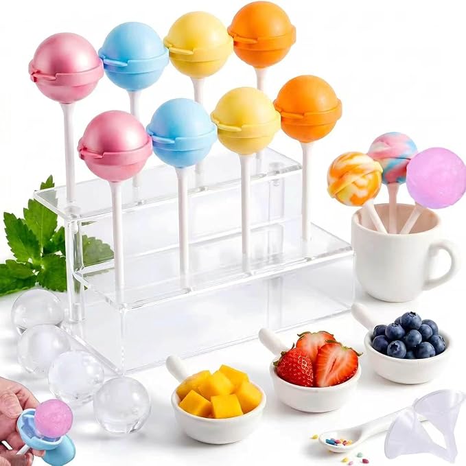 Silicone Lollipop Ice Cream Maker Molds, Reusable DIY Popsicle Maker for Summer Parties, Creative Ice Pop Mold for Juice Yogurt & Frozen Treats (8-pcs)