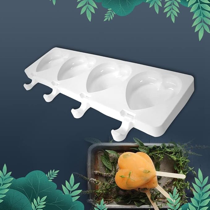 Surakey Popsicle Silicone Mold Ice Cream Silicone Mold Soft and Smooth Mould for DIY Homemade Ice-Lolly Ice Cream Ice Candy Cake Pop Maker Mold Non-Stick & Easy Release, Type 1