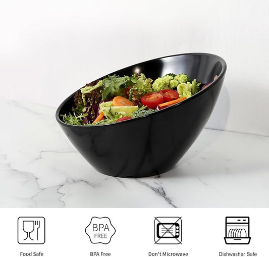 TP Salad Bowls Set of 4, 26 oz Melamine Serving Bowls for Pasta, Cereal, and Snacks, Lightweight and Durable, Dishwasher Safe, Black Bowls for Restaurant, Kitchen, Daily Use
