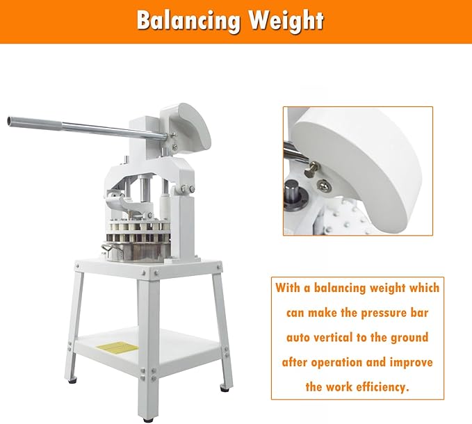 INTSUPERMAI Dough Divider Cutter Machine 36PCS Manual Dough Divider Rounder 3 Pans Hydraulic Dough Equal Cutter DIvider Cutting Machine 1.06oz-5.64oz One Piece