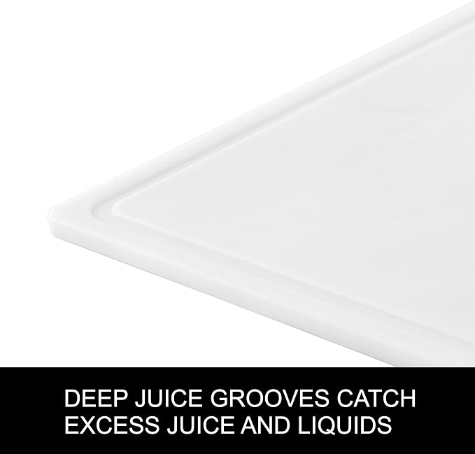 Farberware Cutting Board for Kitchen, Extra Large 15 x 20 Inch Plastic Cutting Board with Deep Juice Groove, Reversible, Dishwasher Safe, White