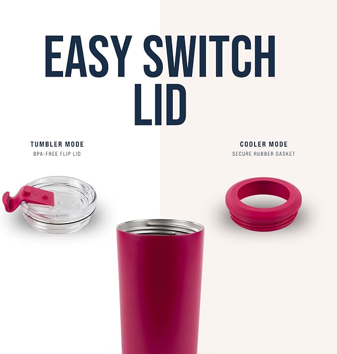 4 in 1 Universal Can Cooler - Hot Pink, Can Holder Insulated, Beer Bottle Cooler, Universal Holder for All Drink Sizes, Stainless Steel Insulated Tumbler, Tailgating Accessories
