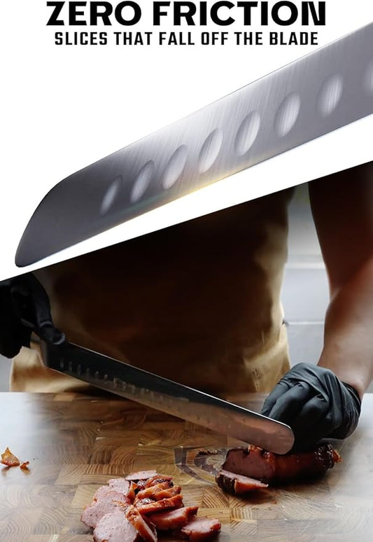 Dalstrong Slicing Carving Knife - 10 inch - Granton Edge - Gladiator Series Elite - Forged High-Carbon German Steel Kitchen Knife Gift- G10 Handle - w/Sheath - NSF Certified