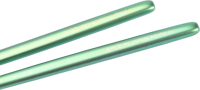 Snow Peak Titanium Chopsticks - Essential & Durable Camping Cutlery - Titanium Chopsticks with Carry Case for Convenient Storage & Packing - Utensils for Camping, HIking & Home - Green