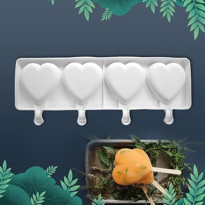 Surakey Popsicle Silicone Mold Ice Cream Silicone Mold Soft and Smooth Mould for DIY Homemade Ice-Lolly Ice Cream Ice Candy Cake Pop Maker Mold Non-Stick & Easy Release, Type 1