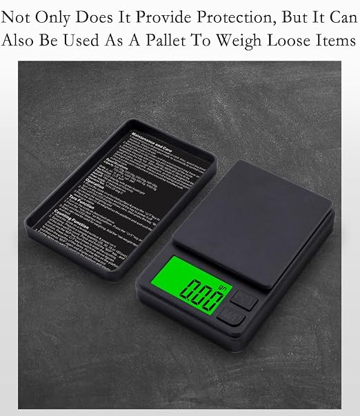 Digital Pocket Scale 1000g x 0.01g Weigh Gram Scale, Mini Scale, Digital Grams Scale, Food Scale, Jewelry Scale, Kitchen Scale with Backlit LCD, 7 Units Tare, Battery Included, Black