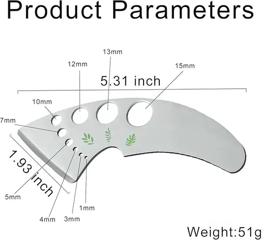 Herb Stripper 9 Holes, Stainless Steel Kitchen Herb Stripping Tool Loose Leaf Kale Razor Metal Leaf Pealer for Kale, Chard, Collard Greens, Thyme, Rosemary, Basil (1Pcs)