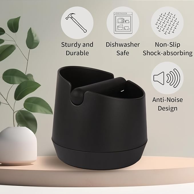 IAOSEN Knock Box 6 Inch Espresso Knock Box Shock-Absorbent Knock Box Espresso with Removable Knock Bar and Non-Slip Base Espresso Machine Accessories for Home/Office