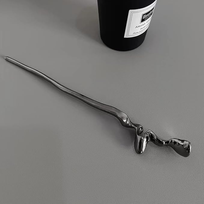 2PCS Metal Hair Sticks for Women Vintage Hair Chopsticks for Women Minimalism Irregular Curve Hair Sticks for Buns Chinese Hair Sticks Pins for Women
