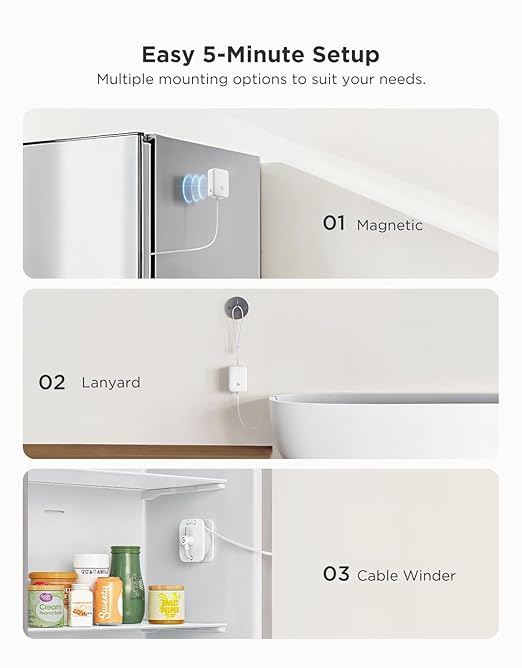 GoveeLife WiFi Refrigerator Thermometer Sensor with Alarm, 2-Pack & Gateway | Monitor fridge/freezer temp remotely with app alerts & buzzer 230ft range. For kitchen/hot tub, only support 2.4G Wi-Fi
