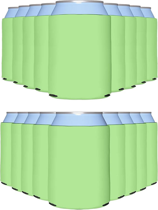 PartyPrints 1000 Pack Pistachio Blank Can Cooler Sleeves, Customizable Bulk Can Coolers, Extra-Thick Collapsible Drink Insulator Sleeve, Beer Can Coolers for Party Beverages