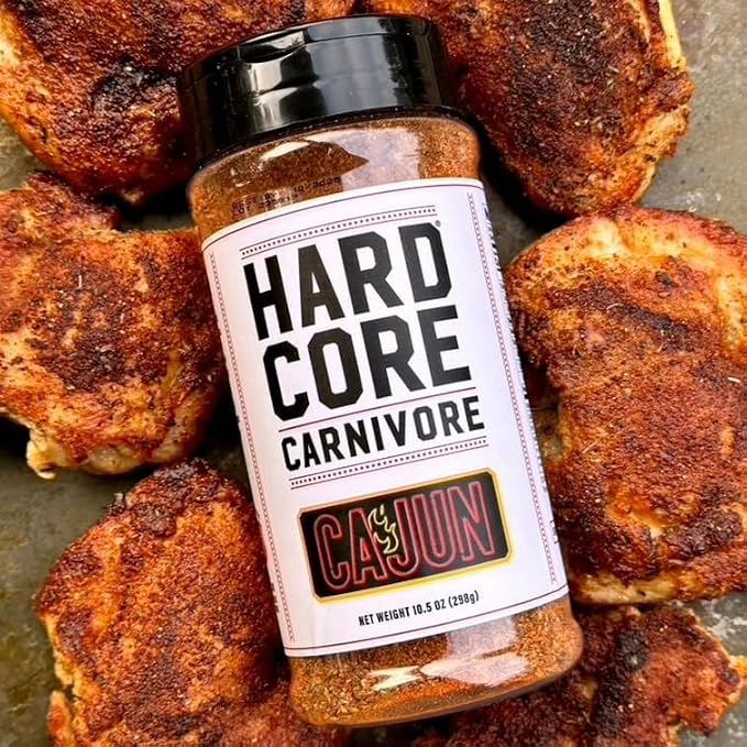 Hardcore Carnivore Cajun Seasoning for Gumbo, Jambalaya & Rice, 10.5oz | Bold chili, garlic & thyme deliver authentic Cajun flavor. Great on Chicken, Pork & Seafood. MSG Free & Gluten Free