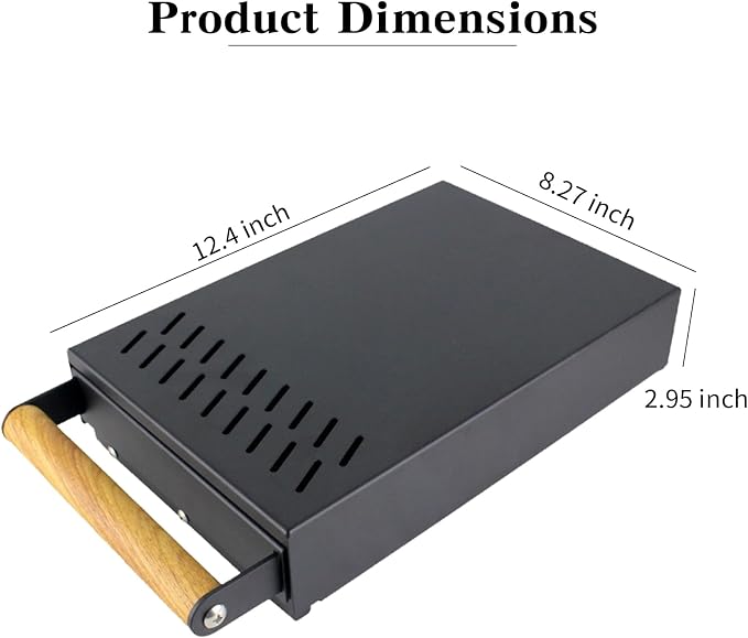 Handle Drawer Knock Box, Stainless Steel Detachable Coffee Stick Tapping Container, Shock-Absorbing And Durable Barista Style Tapping Box, Detachable Tapping Stick, Wooden Handle (Black)