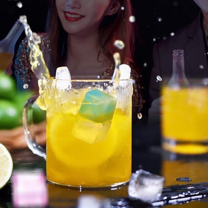 Reusable Ice Cube for Drinks - Multi-Color Plastic Ice Cubes to Keep Drinks Cool Longer (20 Packs)