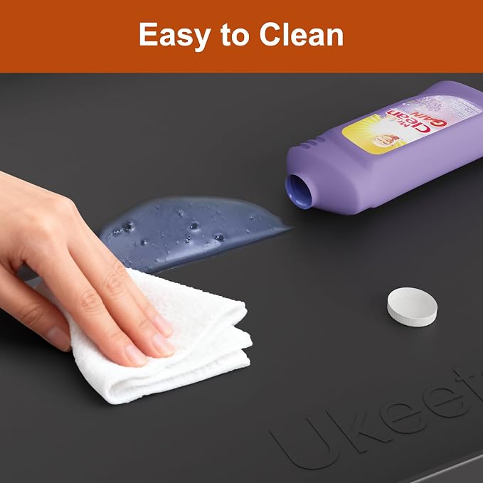 ukeetap 22" x 19" Extra Thick Silicone Mat Waterproof with Raised Edge, Under Sink Mat for Kitchen & Bathroom, Kitchen Cabinet Liner, Multi-Purpose for Storage & Protection, Black