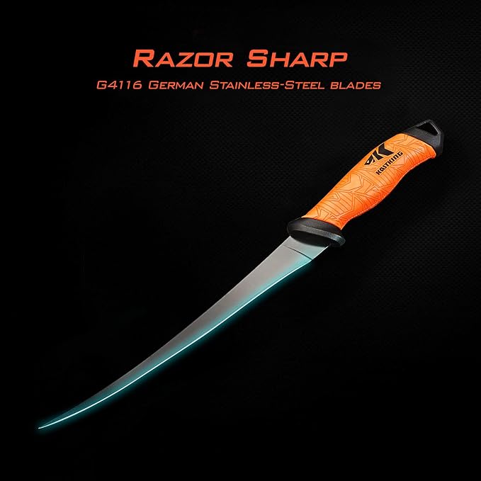 KastKing Speed Demon Pro Fillet Knife with Protective Sheath | Razor Sharp G4116 German Stainless Steel Blade, Non-Slip Grip, Corrosion-Resistant Coating, 8 Options Available