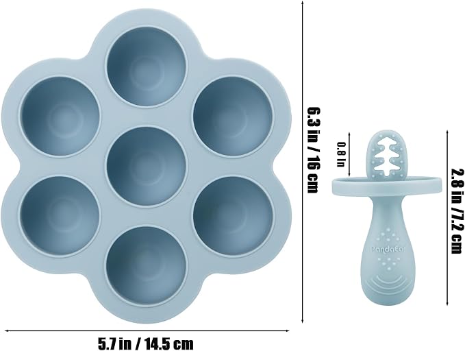 PandaEar Silicone Popsicle Molds for Toddlers, Mini Breastmilk & Fruit Juice Freezer Mold with Sticks, 7-Cavity Baby Ice Pop Maker, BPA Free & Easy to Clean