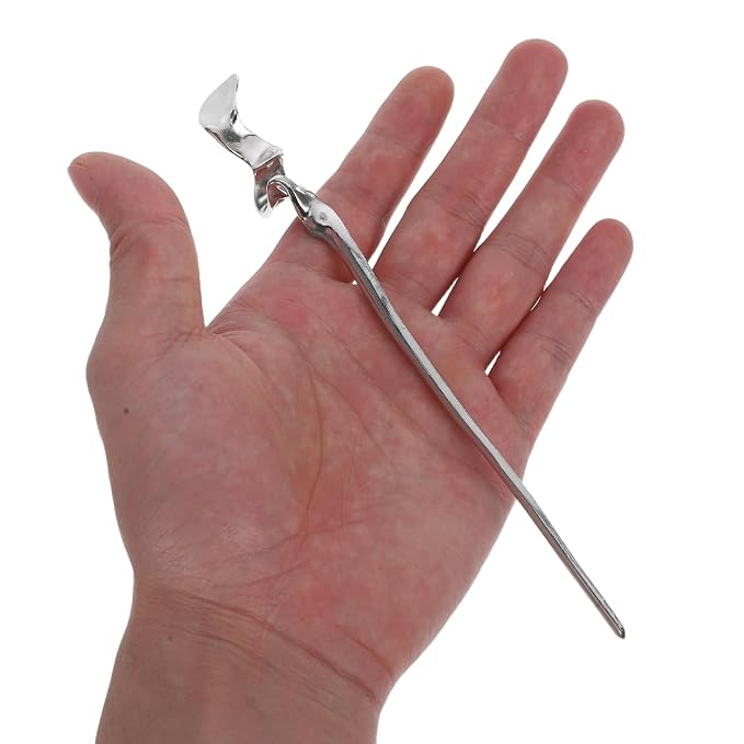 Lurrose Silver Hair Chopsticks: 2pcs Metal Hair Sticks Chinese Hanfu Hairpins for Women Girls