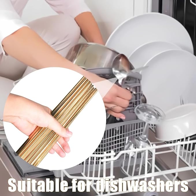 10 Pairs Stainless Steel Chopsticks Reusable,Metal Reusable Chopsticks,9 Inch(Gold Chop sticks reusable dishwasher safe）