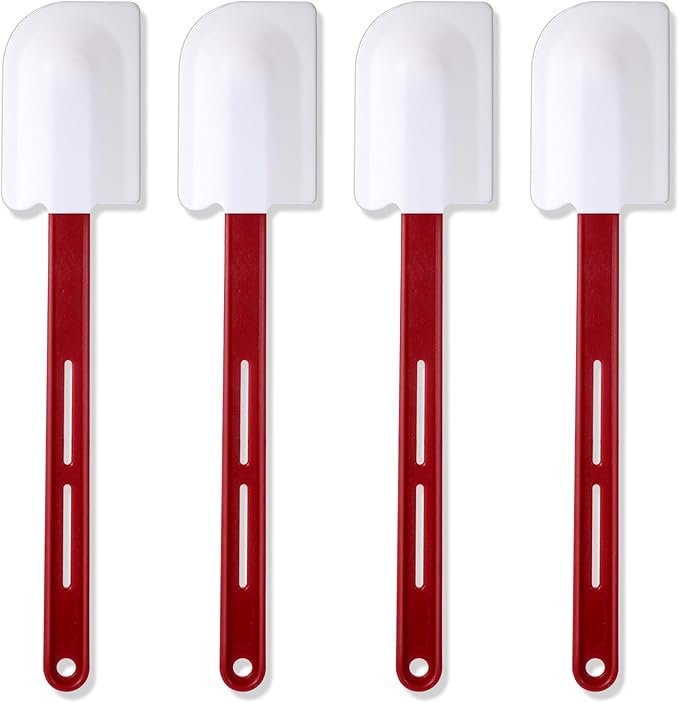 Norme 4 Pcs High Temp Silicone Spatulas Heat Resistant Rubber Spatula Commercial Silicone Scraper with Handle for Kitchen Cook Baking Mixing Utensil, Dishwasher Safe (14 Inch)