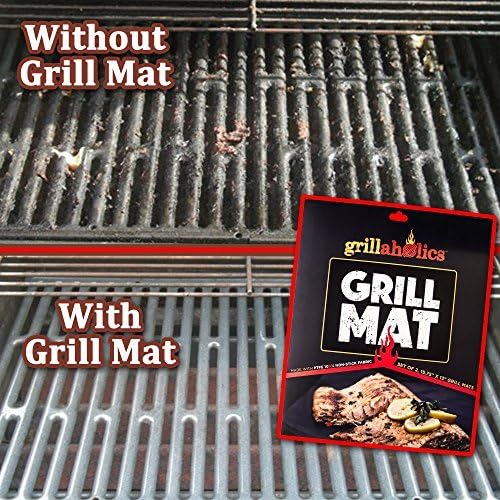 Grillaholics Reusable Nonstick Grill Mats for Outdoor Grill - Set of 3 | Dishwasher Safe | Rated to 500ºF | Make Grilling Easier