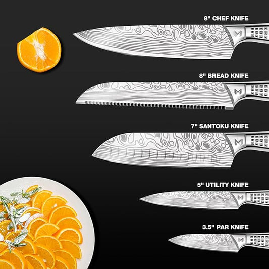 7PCS Kitchen Knife Set,Professional Knife Knives,High Carbon Stainless Steel Kitchen knives Design,Knife Set for Family,Friends,Father's Day Gifts