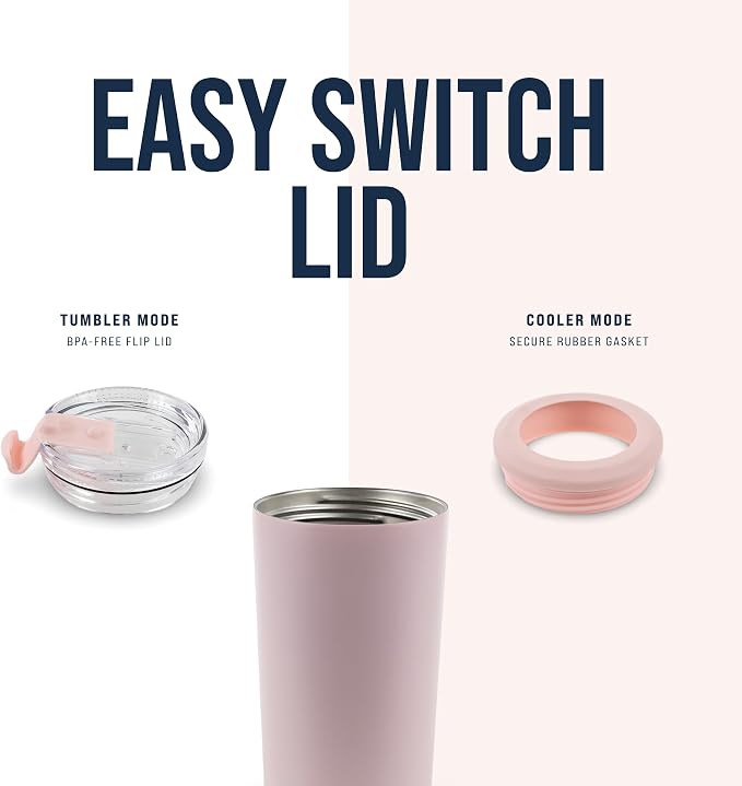 4 in 1 Universal Can Cooler - Light Pink, Can Holder Insulated, Beer Bottle Cooler, Universal Holder for All Drink Sizes, Stainless Steel Insulated Tumbler, Tailgating Accessories