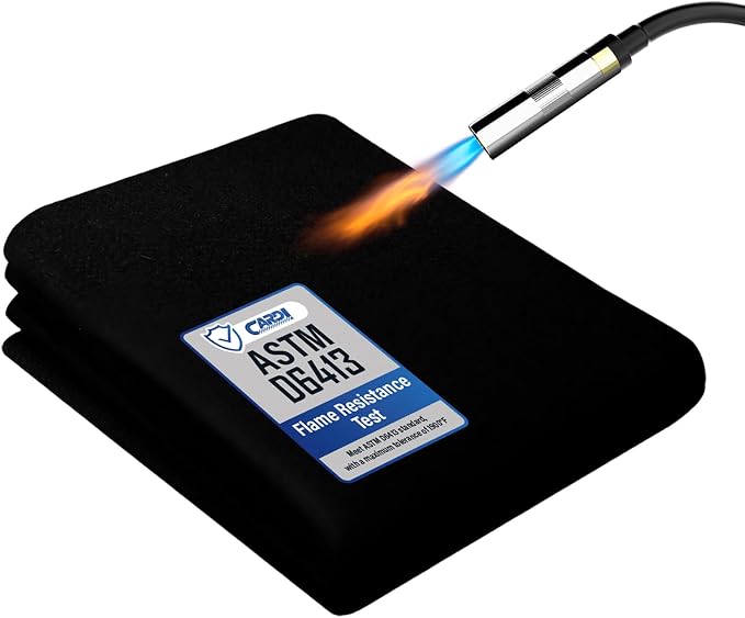 CARDI Fireproof Carbon Welding Blanket 1PCS 24x36 Inch Thickness 0.2 Inch Heat Resistant Fabric Up To 1900°F Heat Shield Resistant Mat for Soldering, Firepit, Grill, Welding Supplies