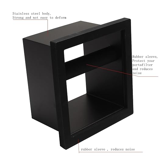 DIBTSA Espresso Coffee Ground Knock Box Chute, Built-in Desktop Waste Bucket, Stainless Steel Bottomless Knocking Residue Box (Rectangle)