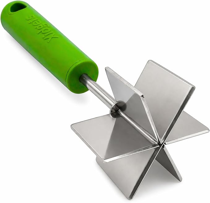 Stainless Steel Meat Chopper & Masher, 6-Blade, Soft Grip, Dishwasher Safe