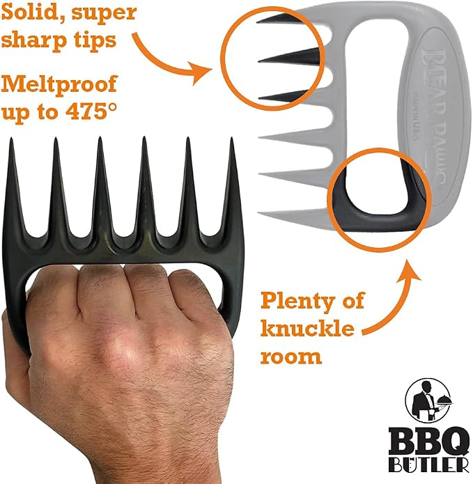 Bear Paws Meat Claws - The Original BBQ Meat Shredder Claws - Teal | Shredder Claws for Pulled Pork, USA Made - Easily Lift, Shred, Pull and Serve Pork, Chicken, Brisket and Turkey
