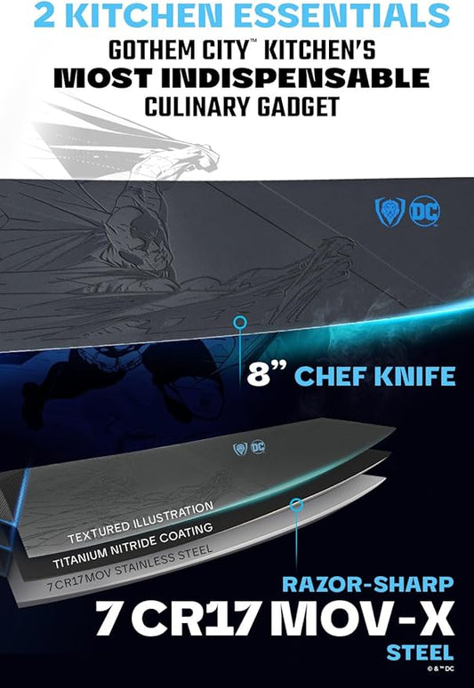 Dalstrong Knife Set - 2 Piece - BATMAN™ Shadow Black Edition - 8" Chef Knife 3.75" Paring Knife - High Carbon 7Cr17MoV Steel - Black Titanium Kitchen Knife - Collection Item - G10 Handle - Sheath