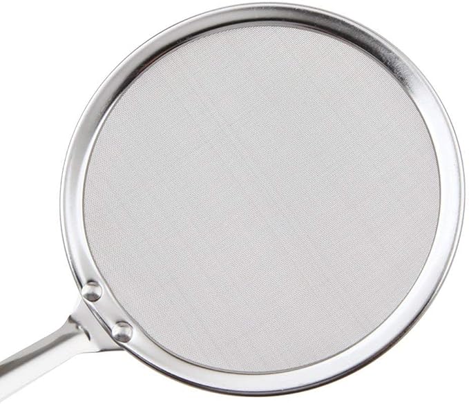 MyLifeUNIT Fine Mesh Strainer, 4 Pack Stainless Steel Skimmer Spoon for Hot Pot Foam and Grease