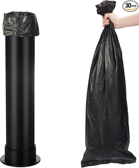 CURTA 30-Pack Large Garbage Bags for Espresso Standing Knock Box, Heavy Duty Liners, Tear Resistant, Cafe Accessories