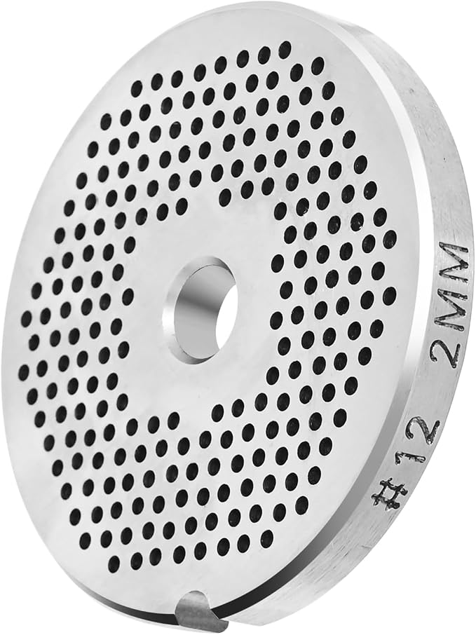 2mm Meat Grinder Plate #12, Stainless Steel Fine Plate | Crafted for #12 grinders, 2mm fine plate for hot dogs, Heavy-duty stainless steel, Durable & rust-resistant, Easy to clean.