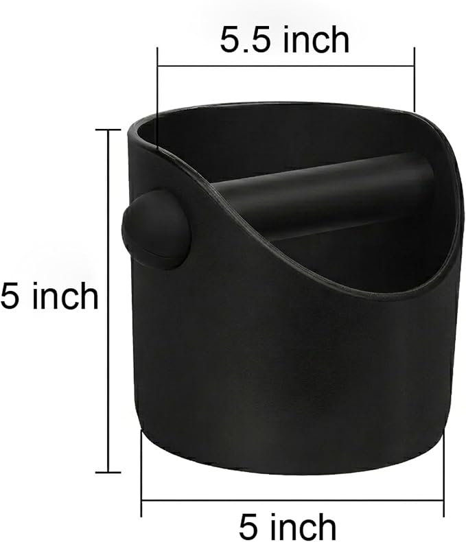 Coffee Knock Box, 5.5 Inch Espresso Knock Box with Removable Rubber Knock Bar and Non-Slip Base, Compact Coffee Grounds Container for Home Barista