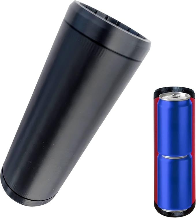Beerzooka Double Tactical Reload Can Holder, Black | Fits 2 Standard 12oz Cans, Made in USA, 3D-Printed Plastic, Bottom Load Beverage Holder, For Camping and Tailgating